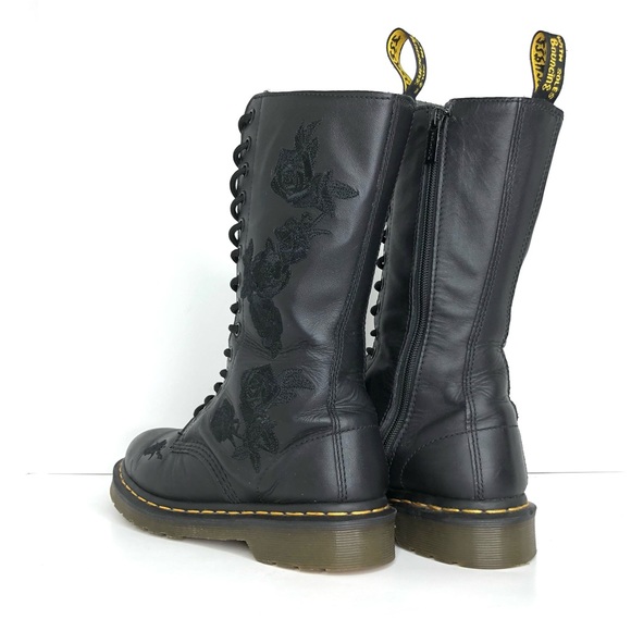 Dr Martens 1914 Vonda Mono Leather 14 Eye Lace Up Boots Women’s 7 Shoes - Picture 4 of 10